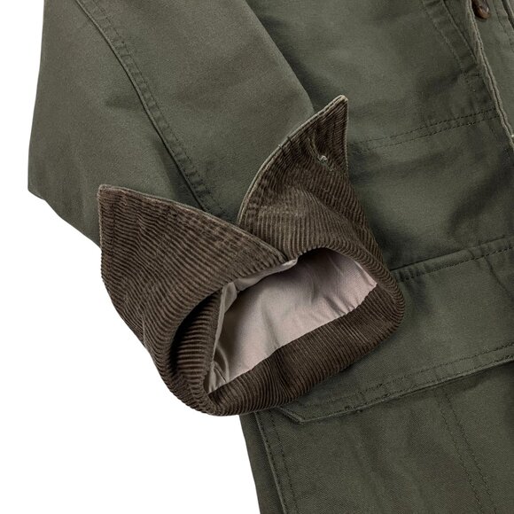Cabelas Canvas Barn Chore Coat Field Jacket Womens Size M Corduroy Collar Green - Picture 11 of 11